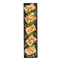 Maxi Serve Rectangle Black Plastic Medium Tray - Faux Wood Grain - 23 1/2