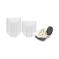 Mini Serve 3 oz Rectangle Clear Plastic Small Architetto Bowl - 3 1/4