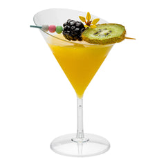 Bev Tek 2 oz Round Clear Plastic Small Angolare Martini Glass - 3 1/2