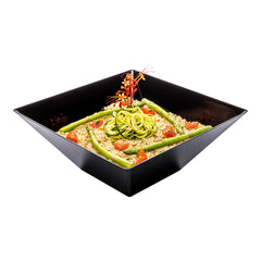 Maxi Serve 160 oz Square Black Plastic Large Modern Serving Bowl - 11