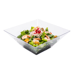 Maxi Serve 160 oz Square Clear Plastic Large Modern Serving Bowl - 11