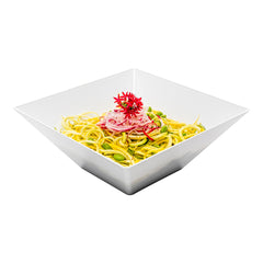 Maxi Serve 160 oz Square White Plastic Large Modern Catering Bowl - Catering, Large - 11