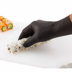 Fashion Serve Black Plastic Medium Nitrile Gloves - Powder Free - 9