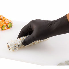 Fashion Serve Black Plastic Large Nitrile Gloves - Powder Free - 9
