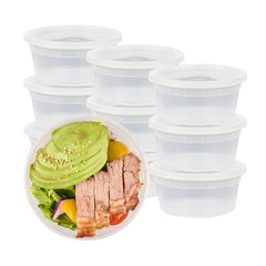 Asporto 12 oz Round Clear Plastic Soup Container - with Lid, Microwavable - 4 1/2