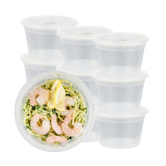 Asporto 16 oz Round Clear Plastic Soup Container - with Lid, Microwavable - 4 1/2