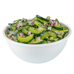 Mini Serve 7 oz Round White Plastic Salad Bowl - 5