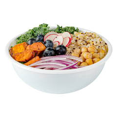 Maxi Serve 18 oz Round White Plastic Salad Bowl - 6
