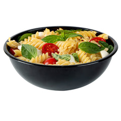 Maxi Serve 21 oz Round Black Plastic Salad Bowl - 6 3/4