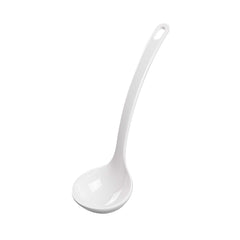 Voga 3 oz White Melamine Ladle - 10 1/2