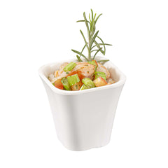 Voga 6 oz Square White Melamine Tasting Cup - Kova - 3