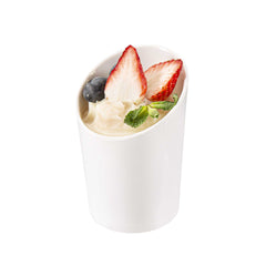 Voga 9 oz Round White Melamine Cup - Incline - 3