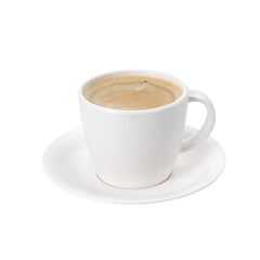 Voga 10 oz Round White Melamine Coffee Cup and Saucer Plate - 10 sets - 6