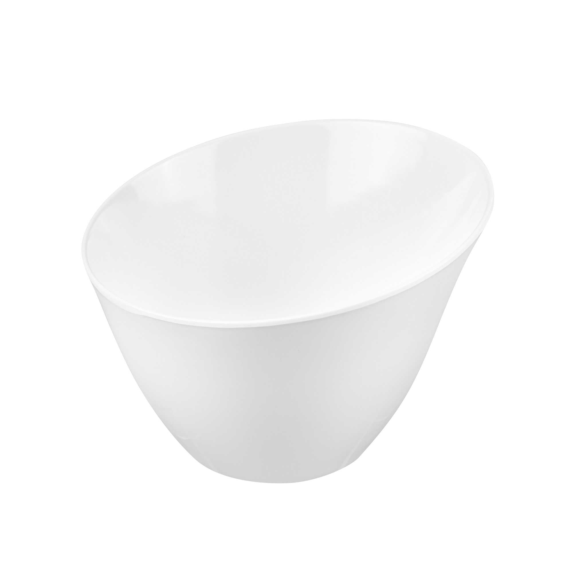 Voga 60 oz Round White Melamine Large Bowl - Incline Face - 8" x 8" x 5 1/2" - 2 count box