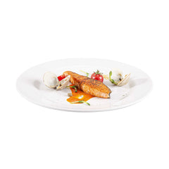 Voga Round White Melamine Extra Large Plate - Classic, Rimmed - 12