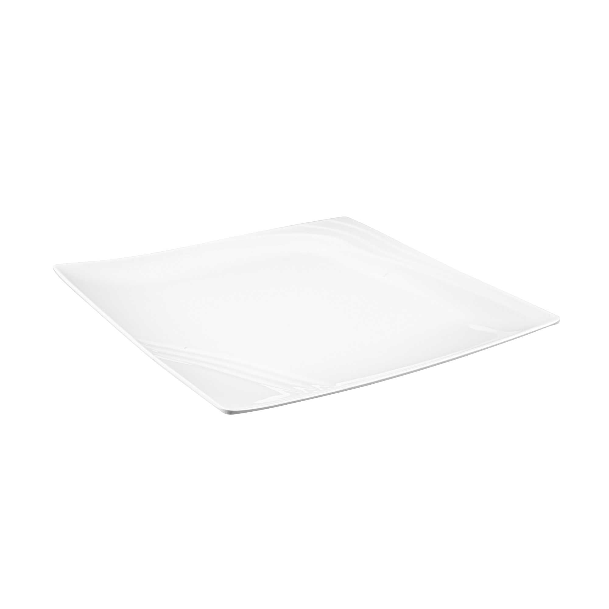 Voga Square White Melamine Large Plate - Flare - 12" x 12" x 1" - 10 count box