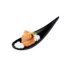 Voga Teardrop Black Melamine Tasting Spoon - Japonais, Moderna - 4 1/4