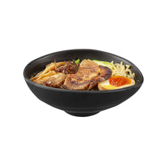 Voga 15 oz Round Black Melamine Freeform Small Bowl - Japonais, Black Stone - 7