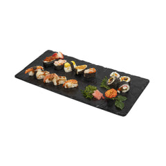 Voga Rectangle Black Melamine Plate - Japonais, Slate - 10
