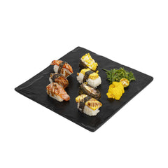 Voga Square Black Melamine Plate - Japonais, Slate - 10
