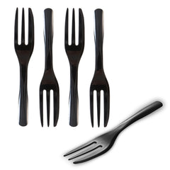 Coppetta Black Plastic Cake Fork with Knife Edge - 4