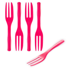 Coppetta Magenta Plastic Cake Fork with Knife Edge - 4