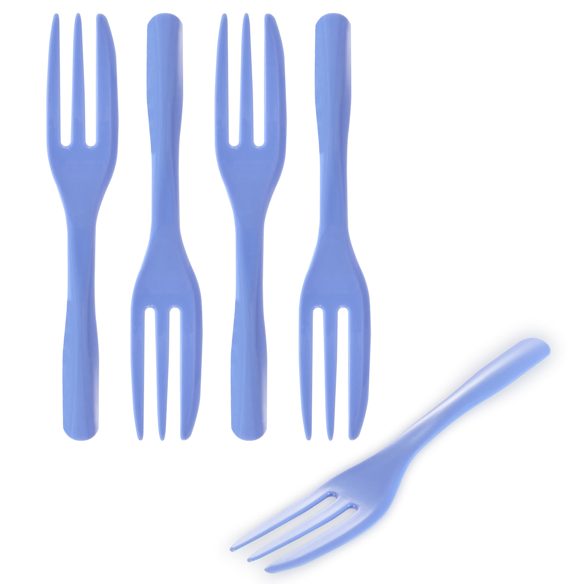 Coppetta Periwinkle Plastic Cake Fork with Knife Edge - 4" x 3/4" - 500 count box
