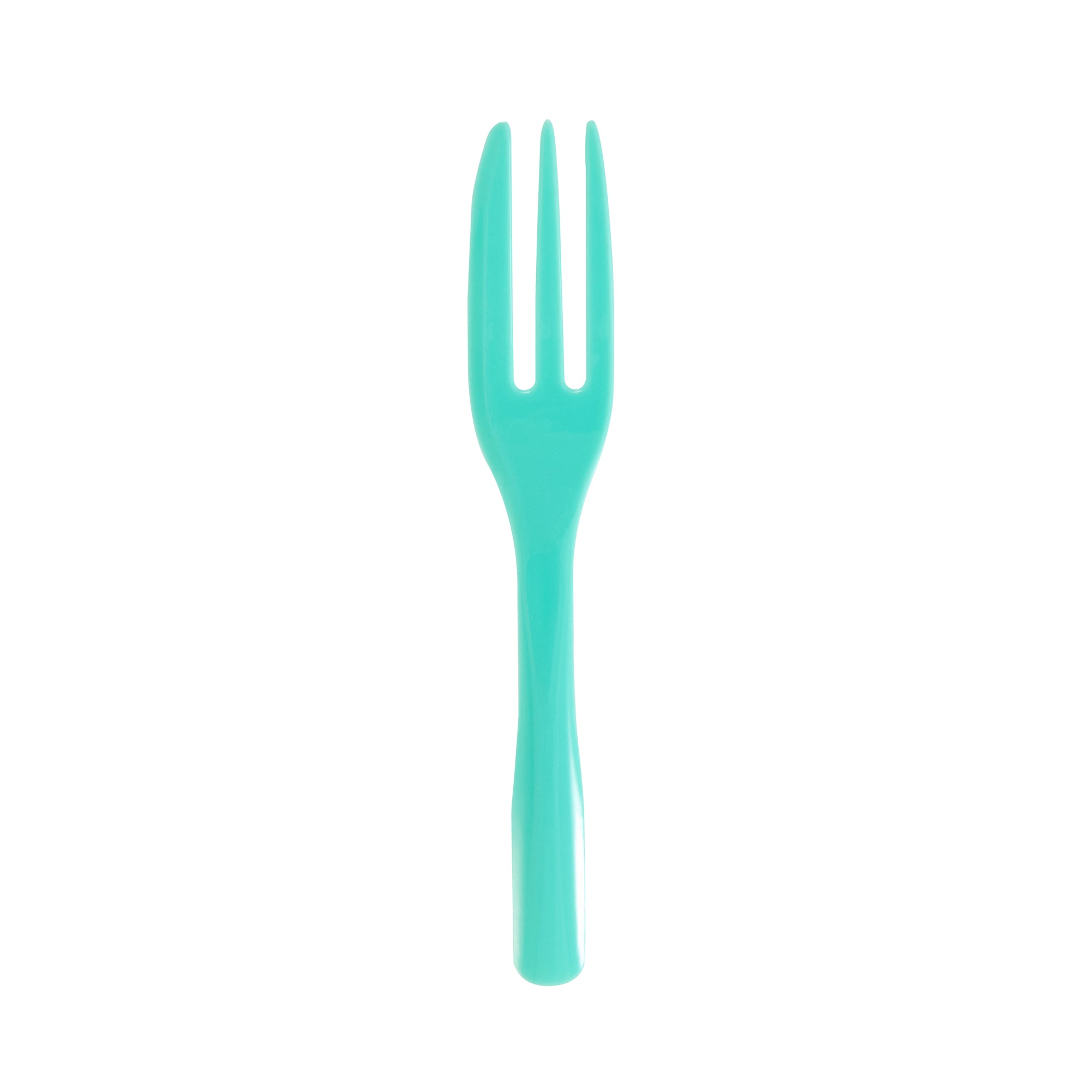 Coppetta Teal Plastic Cake Fork with Knife Edge - 4" x 3/4" - 500 count box