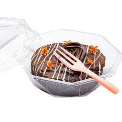 Coppetta Coral Plastic Cake Fork with Knife Edge - 4