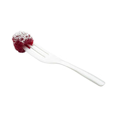 Coppetta Pearl White Plastic Cake Fork with Knife Edge - 4