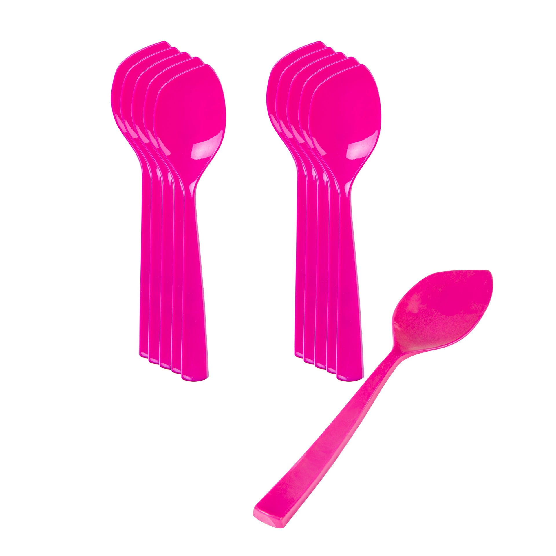 Coppetta Magenta Plastic Petal Spoon - 4 1/2" x 1" - 500 count box