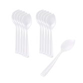 Coppetta Pearl White Plastic Petal Spoon - 4 1/2" x 1" - 500 count box