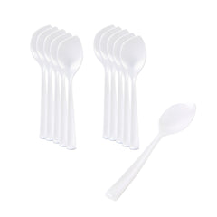 Coppetta Pearl White Plastic Petal Spoon - 4 1/2