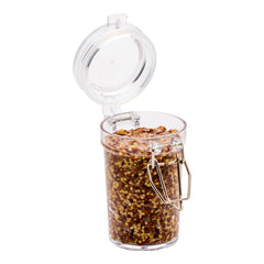 Mini Serve 3 oz Clear Plastic Nostalgic Mason Jar - Clamp Lid - 2 3/4
