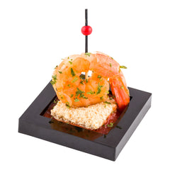 Mini Serve Square Black Plastic Mini Cubic Plate - 2 1/2