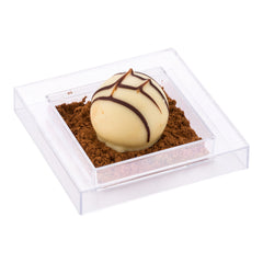 Mini Serve Square Clear Plastic Mini Cubic Plate - 2 1/2