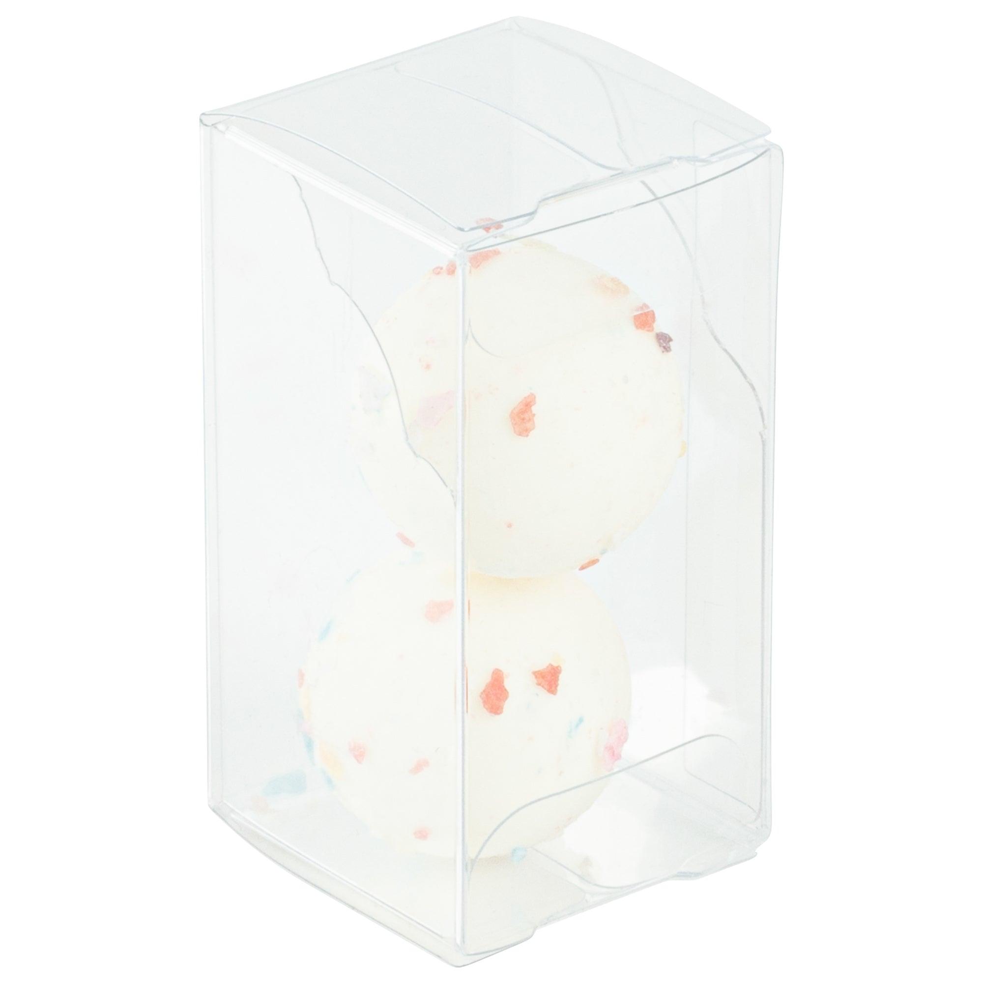 Sweet Vision Clear Plastic Candy Box - Tuck Top, with Sleeve - 2 3/4" x 1 1/2" x 1 1/2" - 100 count box