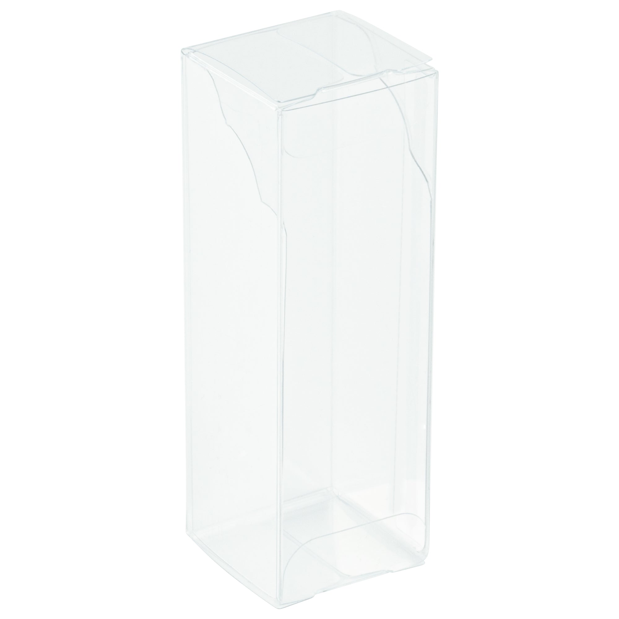 Sweet Vision Clear Plastic Candy Box - Tuck Top, with Sleeve - 4 1/4" x 1 1/2" x 1 1/2" - 100 count box