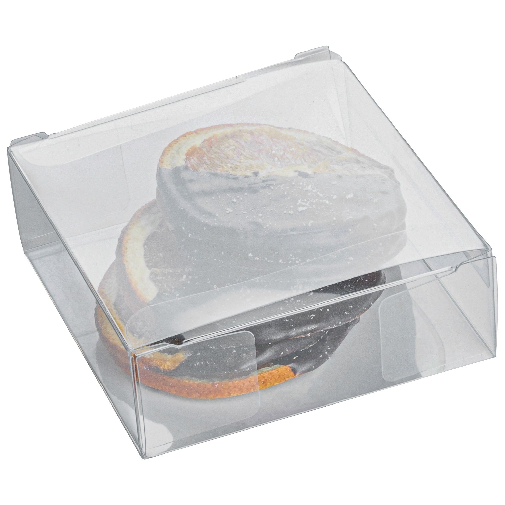 Sweet Vision Square Clear Plastic Candy Box - 3 1/4" x 3 1/4" x 1 1/4" - 100 count box