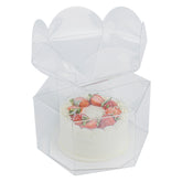 Sweet Vision Clear Plastic Gift Box - Flower Top - 6 1/2" x 7 1/2" x 7 3/4" - 100 count box