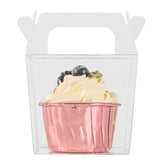 Sweet Vision Clear Plastic Take Out Box - with Handle - 3 1/4" x 2 1/2" x 4 1/2" - 100 count box