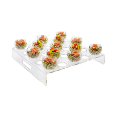 Clear Tek Clear Acrylic Appetizer Cups Serving Tray - 25 slots - 11 3/4