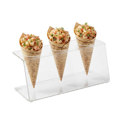 Clear Tek Clear Acrylic Ice Cream Cone Stand - 3 slots - 7