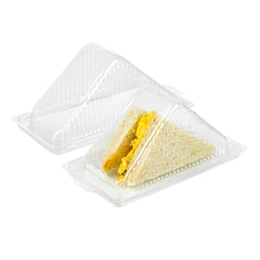 Thermo Tek 10 oz Triangle Clear Plastic Sandwich Container - with Lid - 6 1/4