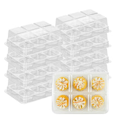 Thermo Tek 12 oz Clear Plastic Pastry Box - with Lid, Half-Dozen - 6