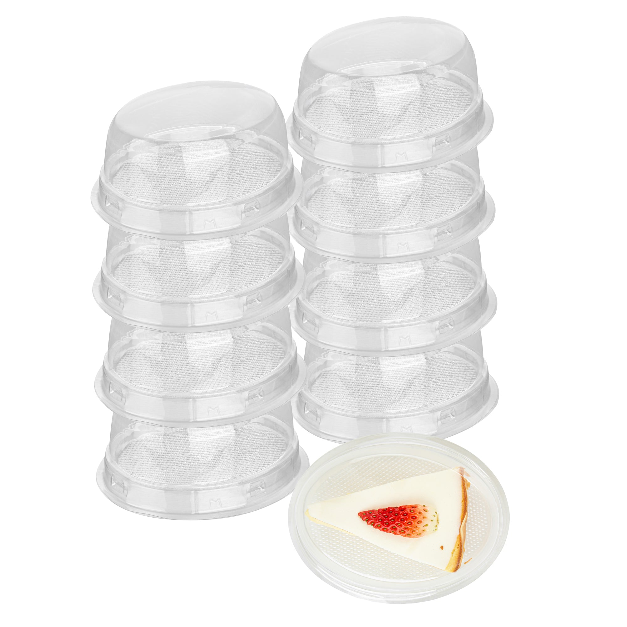Thermo Tek 9 oz Oval Clear Plastic Cake Box - with Lid - 5 1/4" x 4 1/4" x 2" - 100 count box