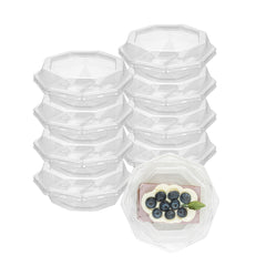 Thermo Tek Octagon Clear Plastic Cake Box - with Lid - 5 1/4