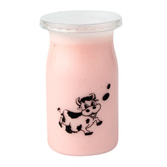Mini Serve 5 oz Clear Plastic Happy Cow Yogurt Cup - with Lid - 2 1/4