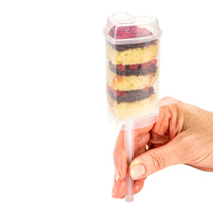 Sweet Vision 4 oz Heart Clear Plastic Cake Pop Shooter - Push-Up - 1 3/4