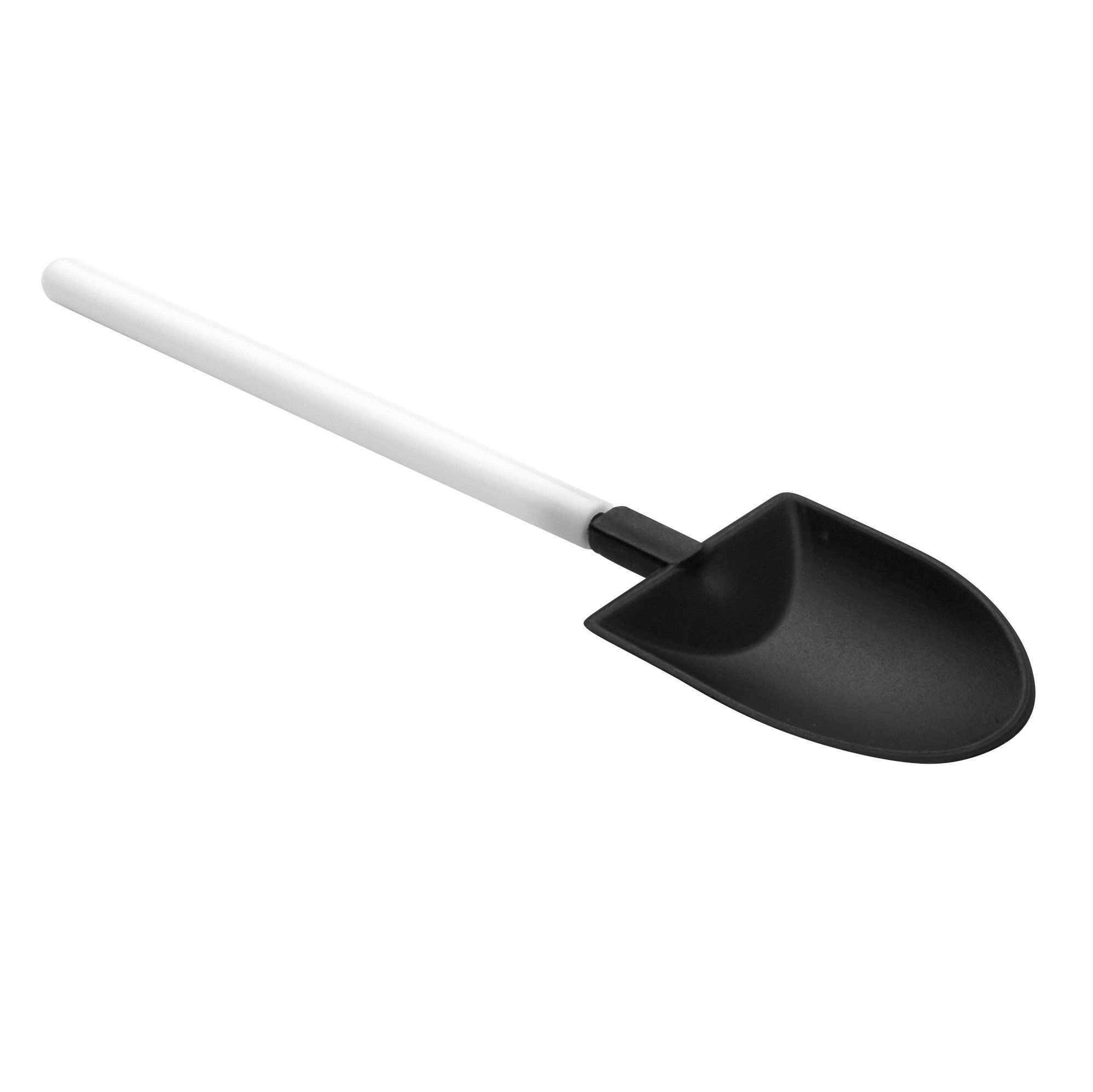 Mini Serve Black and White Plastic Flower Pot Shovel Spoon - 5" x 1 1/4" - 100 count box